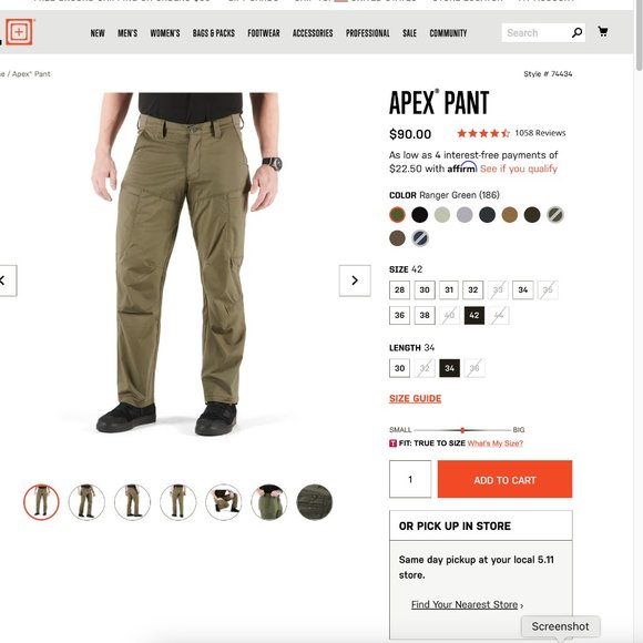 5.11 Tactical Apex Ranger Green pants 42 x 34 - Picture 5 of 7
